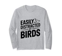 Fácilmente distraído por los pájaros Divertidos Amantes de los pájaros Manga Larga