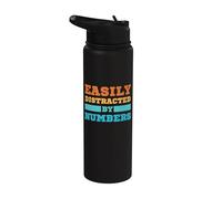 Fácilmente distraído por números matemáticas divertidas calcular amante Stainless Steel Insulated Water Bottle