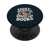 Fácilmente distraído por perros y libros, lectura divertida PopSockets PopGrip Adhesivo