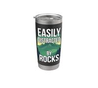Fácilmente distraído por rocas geólogo montaña Rockhounding Vaso térmico de acero inoxidable de doble pared