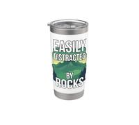 Fácilmente distraído por rocas geólogo montaña Rockhounding Vaso térmico de acero inoxidable de doble pared