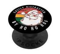 Fácilmente distraído por Santa, fácilmente distraído por Ho Ho HOS PopSockets PopGrip Adhesivo