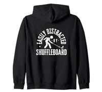 Fácilmente distraído por Shuffleboard Funny Shuffleboard Player Sudadera con Capucha