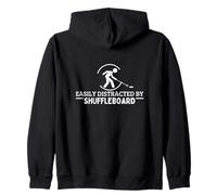 Fácilmente distraído por Shuffleboard Funny Shuffleboard Player Sudadera con Capucha