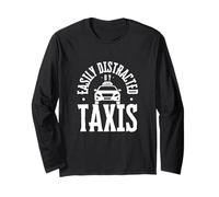 Fácilmente distraído por taxis divertido taxista vintage Manga Larga