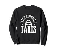 Fácilmente distraído por taxis divertido taxista vintage Sudadera