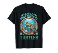 Fácilmente distraído por Tortugas mar océano Animales Vida Marina Camiseta