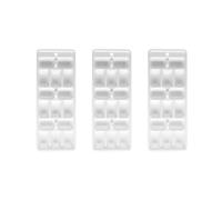 Fackelmann 199910150 - Juego de 3 bandejas para cubitos de hielo (plástico, 3 bandejas de cubitos de hielo, 15 huellas, bandeja para cubitos de hielo, plástico, 25,3 x 10 cm), color blanco