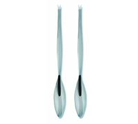 Fackelmann 2 curetas crustáceos Espejo de Acero Inoxidable de la manija de Madera