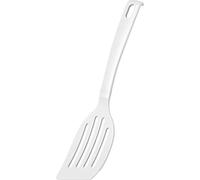 FACKELMANN 24284 Espátula ranurada Blanca, utensilio de cocina de plástico, espátula para ollas y sartenes revestidas (color blanco), cantidad: 1 pieza 26,5