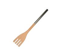 Fackelmann 30373 - Tenedor de cocina grande de madera de haya y mango de acero inoxidable, tenedor para servir o mezclar, madera, acero inoxidable, 34 x 6 cm