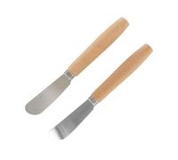 Fackelmann 40908 - Juego de cuchillos para untar, 2 unidades, madera, acero inoxidable, 17,3 x 2,1 x 1,3 cm