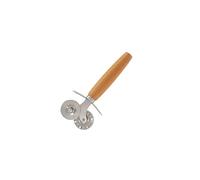 Fackelmann 40917 - Rueda para repostería, rueda para raviolis, rueda de acero inoxidable para raviolis, rueda de doble punta, acero inoxidable, madera, 16 cm