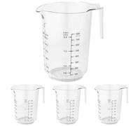 Fackelmann 42411 - Jarra medidora de 1 litro con fondo antideslizante (Paquete de 4)