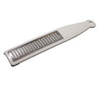 Fackelmann 45476 - Rallador plano apto para queso, fruta, verdura, jengibre, cúrcuma, limón, 29 cm, Sybaris Collection, (color: blanco), cantidad: 1 unidad, acero inoxidable