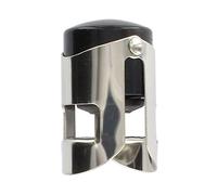 Fackelmann 49552 - Tapón de champán, tapón para botella de champán, acero inoxidable, silicona, 5,5 x 4 cm, acero inoxidable, color negro