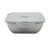 Fackelmann 684083 - Caja hermética de acero inoxidable, 400 ml, almuerzo con válvula de vapor y tapa de plástico, plástico, acero inoxidable, 13,5 x 10,5 cm