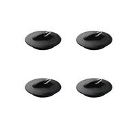 Fackelmann 9900850 - Tapones para Fregadero (4 Unidades, tapón de Lavabo, tapón de desagüe para Fregadero, plástico, Metal, Negro, 6 cm)