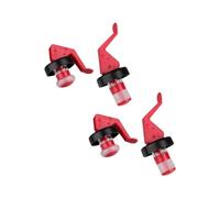 Fackelmann 9901650 - Tapones de palanca, tapón de palanca, tapón reutilizable para botella, plástico, rojo, 8 cm