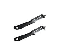 Fackelmann 9908850 - Juego de 2 cuchillos peladores multifuncionales, pelador de manzana, ahorro de patatas, acero inoxidable, plástico, 18,5 x 1 x 3 cm