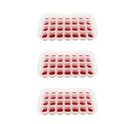 Fackelmann 9910450 - Juego de 3 bandejas para cubitos de hielo, bandeja para cubitos de hielo, 28 cubos de hielo, plástico, silicona, 28 x 15 x 3,5 cm