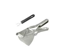 Fackelmann 9932450 - Prensa de puré de palanca, tenedor para patatas, pica de patata, broche de patata, acero inoxidable, plástico, plata, negro y plata, 29 x 10 x 8,5 cm
