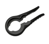 FACKELMANN Abre botellas - Abre botes - Abre tarros - Abre frascos, de polipropileno negro con la parte funcional en goma gris, 18cm, 1ud.