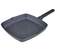 Fackelmann Balance - Parrilla de cerámica de 28 x 28 cm, aluminio reciclado, mango ergonómico, revestimiento cerámico, resistente al calor hasta 150 °C, sin PFAS, apta para inducción