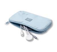 Fackelmann Bolsa universal para cables - Organizador de electrónica compacto de poliéster impermeable para viajes, color turquesa pálido, 22 x 15 x 3 cm aprox