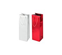Fackelmann Bolsas regalo para botellas de vino-cava 10x31cm, papel con revestimiento metálico. 2 ud-s.