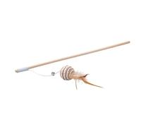 Fackelmann Caña de Pescar para Gatos, Juguete Interactivo Flexible y Resistente, Ideal para estimular instintos de Caza y Actividad física, Gatos Cachorros, Adultos y Mayores, Mango de