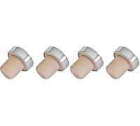 Fackelmann Casquillo Acero y Silicona Universal Botellas, Plata (Paquete de 2)