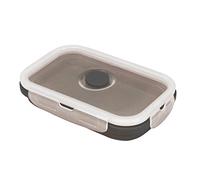 FACKELMANN Cat&Dog - Comedero Plegable de Silicona para Mascotas con Tapa (1 Unidad), Color Rojo y Gris