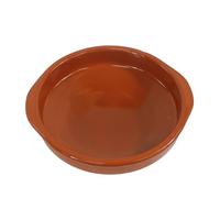 Fackelmann Cazuela de Barro Tradicional, Cazuela de Cerámica Rústica, Apta para Cocina de Gas y Eléctrica, Microondas y Horno, Color Natural, 28 cm Diámetro, Borde 6.5 cm, 1 ud.