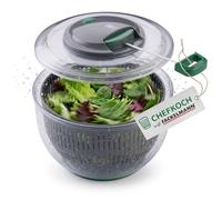 FACKELMANN Centrifugador de ensalada con cuerda y botón de parada, para lavar, secar y servir ensalada sin esfuerzo, incluye práctico cable y colador extraíble