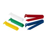 Fackelmann Clips Cierra Bolsas 11cm. Azul, rojo, verde, amarillo y blanco.. Polipropileno. 5 uds.