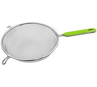 Fackelmann Colador de 20 cm de diámetro, colador de Cocina de Acero Inoxidable, colador de Malla Fina con Mango de plástico (Color Verde/Plata), cantidad: 1 Pieza