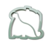 Fackelmann Cortador de galletas con forma de dinosaurio, 12 x 11 x 3 cm, para pan, pasteles y más, color verde grisáceo
