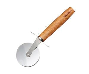 Fackelmann Cortador de Pizza Fair, 21cm, con Cuchilla de Acero Inoxidable y Mango de Madera de Haya FSC, Ideal para Pizza y Pasta, Fácil de Limpiar, Estilo Rústico Italiano, 1 ud.