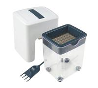 Fackelmann Cortador Patatas en Bastoncillos, Cortador Verduras en Bastones, Corta Patatas, Corta Verduras de Plástico y Acero Inoxidable de admirables Calidades FACKELMANN, Blanco y Azul, 1ud.