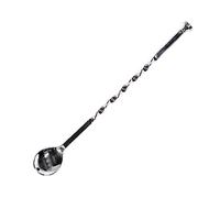Fackelmann Cuchara Espiral para Gin Tonic, Cuchara Mezcladora para Remover Bebida Combinada, Conserva las Burbujas, Cucharilla Cóctel Larga de Acero Inoxidable, 30x3,7cm, 1 ud.