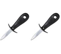 Fackelmann Cuchillo para ostras de acero inoxidable y mango de polipropileno negro 19,5x5cm. 1ud. (Paquete de 2)