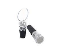 Fackelmann Decantador Vino y Tapón de Bomba Vacío Transparente y Negro 8,3x2,3cm, policarbonato y silicona. 2 ud-s.