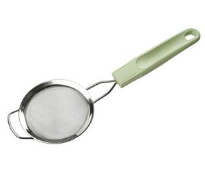 Fackelmann Ecolution Colador de Acero Inoxidable, Mango Ergonómico fabricado con Materiales Sostenibles, utensilios de cocina, Verde Menta, 9x27 cm, 1 ud.