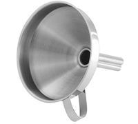 Fackelmann Embudo de Cocina de Acero Inoxidable con Asa Lateral, Color Plateado, Apto para Lavavajillas, 10 x 13 x 11 cm, Boca Inferior de 1.6 cm de Diámetro, 1 Unidad