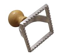 Fackelmann Emporte-pièce raviolis 40923-Cortador, Cortador de Galletas Cuadrado, Madera, Acero Inoxidable, 6 x 6 x 7,2 cm, Madera y Acero Inoxidable