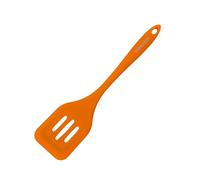 Fackelmann Espátula con Ranuras, Freír y Plancha, Silicona de Tacto Suave, Resistente hasta 230ºC, Apta para Lavavajillas, colores variados (Naranja/Negro), 29x7 cm, 1 ud.
