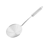 Fackelmann Espumador de cocina, cuchara coladora, colador para freír, malla fina, cucharón grande de araña de acero inoxidable, 43 x 16 x 5,5 cm, color plateado