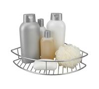 FACKELMANN Estante esquinero para ducha de acero inoxidable de alta calidad, estante de baño para jabón y champú, estante rectangular para ducha, estante de ducha elegante