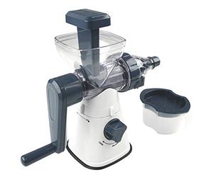 FACKELMANN Exprimidor Manual Zumo Frutas en plástico de óptima calidad, blanco y azul, 1ud.